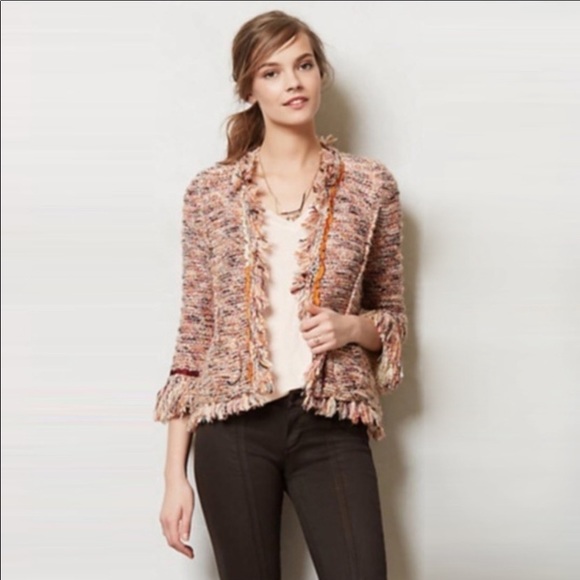 Anthro Angel of the North Yarn Sweater Blazer - Picture 7 of 9